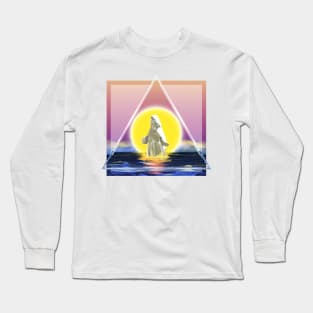 Beluga whale, Whale, Ocean, Sunset, Mammal, Sun Long Sleeve T-Shirt